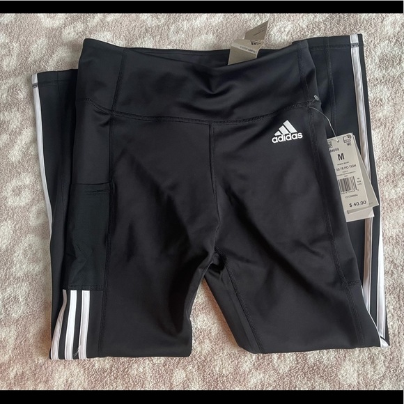 Adidas Primegreen Aeroready 7/8 Length High Rise Leggings with Side Stripe - Picture 4 of 9